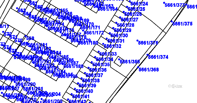 Parcela st. 5661/33 v KÚ Jihlava, Katastrální mapa