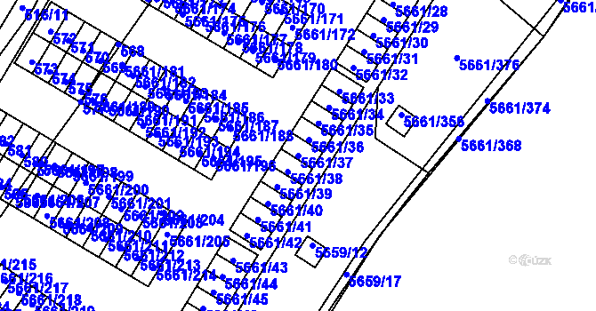 Parcela st. 5661/37 v KÚ Jihlava, Katastrální mapa