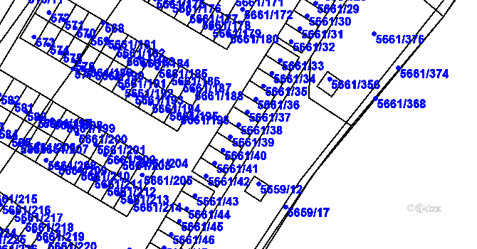 Parcela st. 5661/38 v KÚ Jihlava, Katastrální mapa