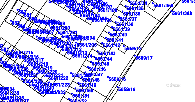 Parcela st. 5661/43 v KÚ Jihlava, Katastrální mapa