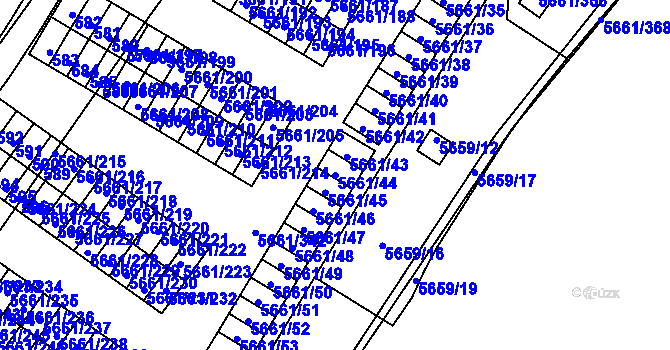 Parcela st. 5661/44 v KÚ Jihlava, Katastrální mapa