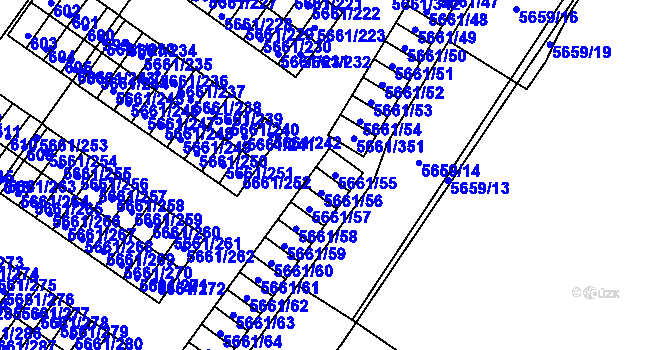 Parcela st. 5661/55 v KÚ Jihlava, Katastrální mapa