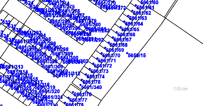 Parcela st. 5661/70 v KÚ Jihlava, Katastrální mapa