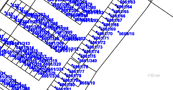 Parcela st. 5661/73 v KÚ Jihlava, Katastrální mapa