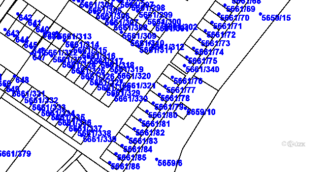 Parcela st. 5661/77 v KÚ Jihlava, Katastrální mapa