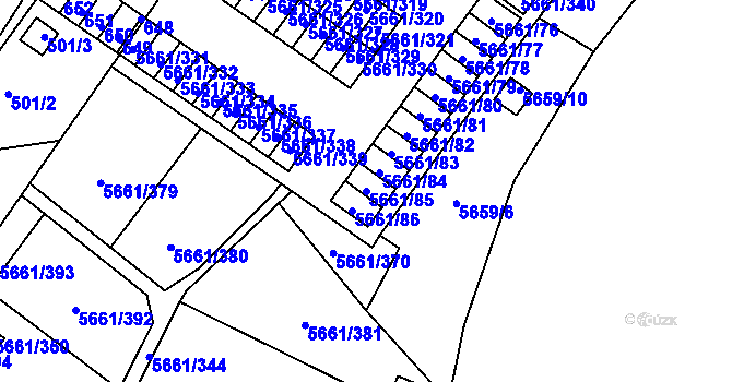 Parcela st. 5661/85 v KÚ Jihlava, Katastrální mapa