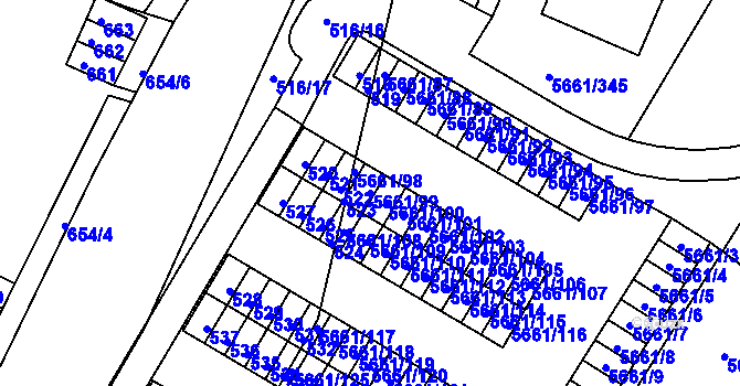 Parcela st. 5661/99 v KÚ Jihlava, Katastrální mapa