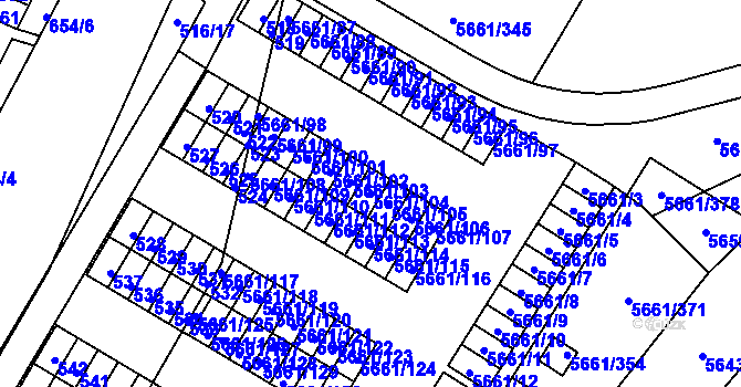 Parcela st. 5661/104 v KÚ Jihlava, Katastrální mapa