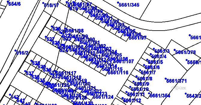 Parcela st. 5661/105 v KÚ Jihlava, Katastrální mapa