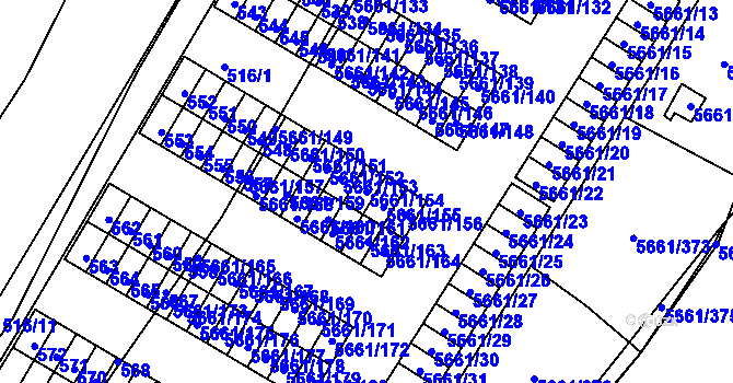 Parcela st. 5661/154 v KÚ Jihlava, Katastrální mapa
