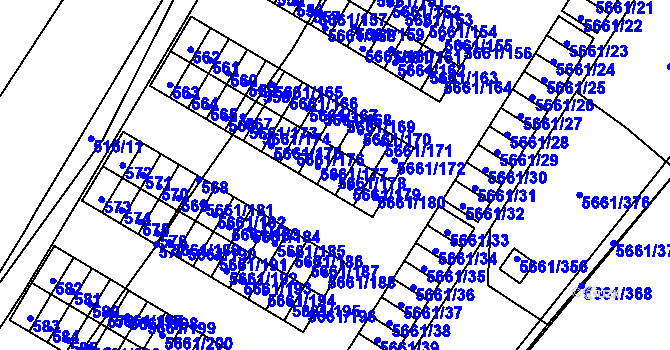 Parcela st. 5661/178 v KÚ Jihlava, Katastrální mapa
