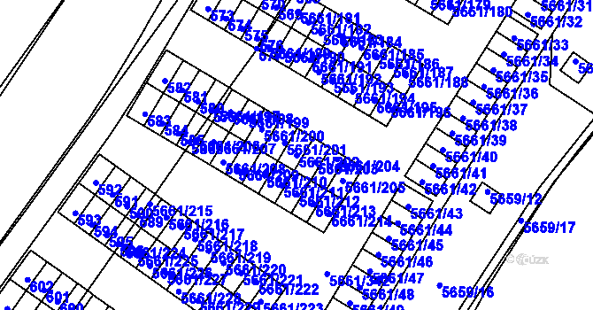Parcela st. 5661/202 v KÚ Jihlava, Katastrální mapa