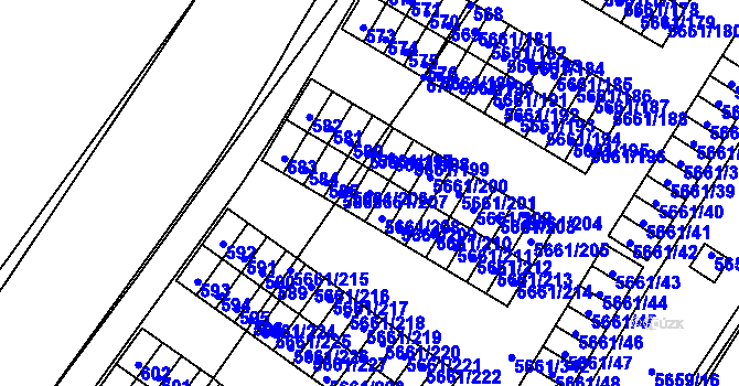 Parcela st. 5661/207 v KÚ Jihlava, Katastrální mapa