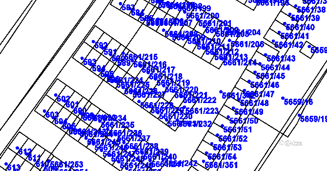 Parcela st. 5661/220 v KÚ Jihlava, Katastrální mapa