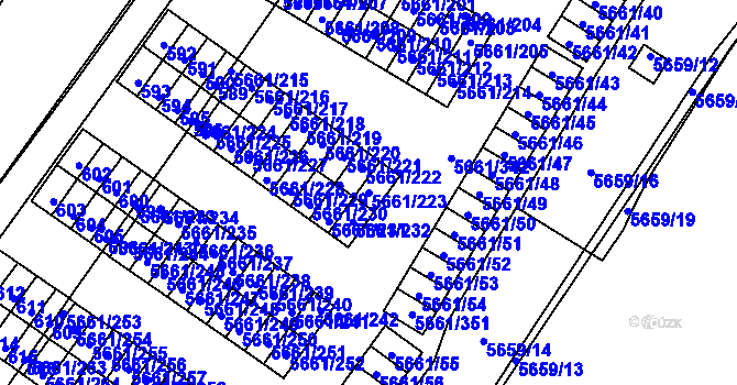 Parcela st. 5661/223 v KÚ Jihlava, Katastrální mapa