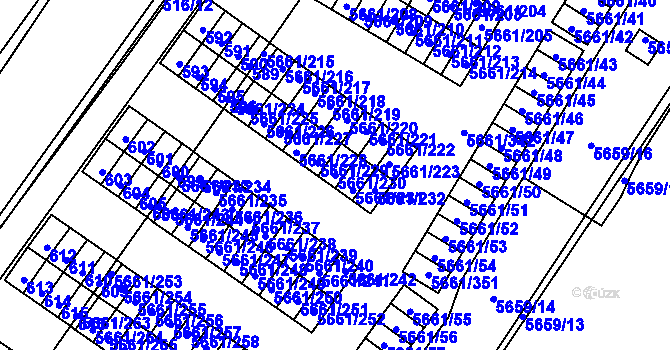 Parcela st. 5661/230 v KÚ Jihlava, Katastrální mapa