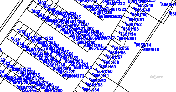 Parcela st. 5661/252 v KÚ Jihlava, Katastrální mapa