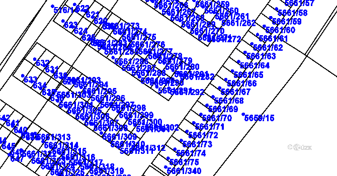 Parcela st. 5661/292 v KÚ Jihlava, Katastrální mapa