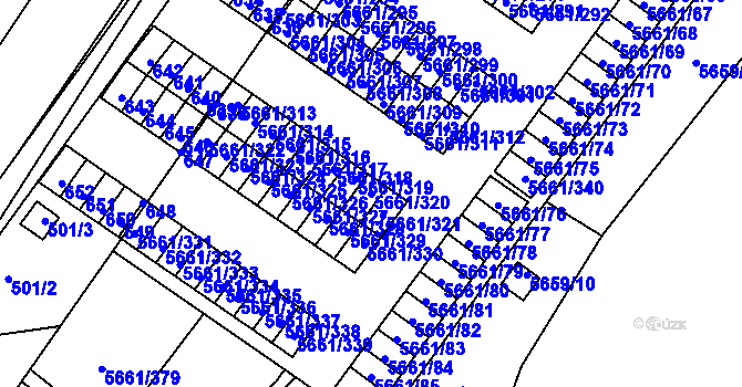 Parcela st. 5661/320 v KÚ Jihlava, Katastrální mapa