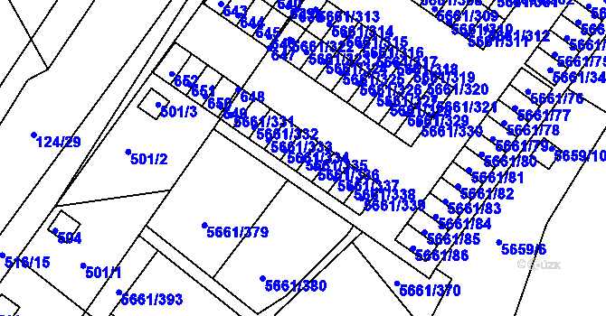 Parcela st. 5661/335 v KÚ Jihlava, Katastrální mapa
