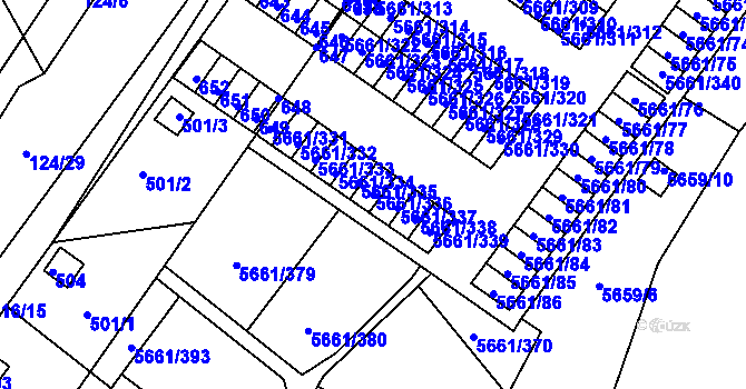 Parcela st. 5661/336 v KÚ Jihlava, Katastrální mapa