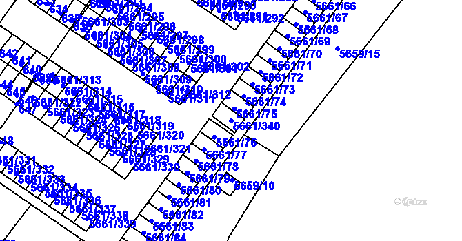 Parcela st. 5661/340 v KÚ Jihlava, Katastrální mapa