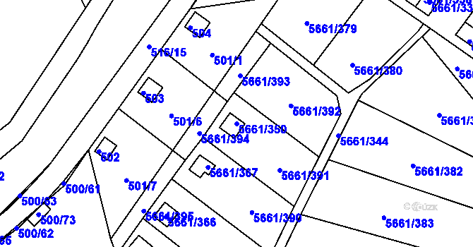 Parcela st. 5661/350 v KÚ Jihlava, Katastrální mapa