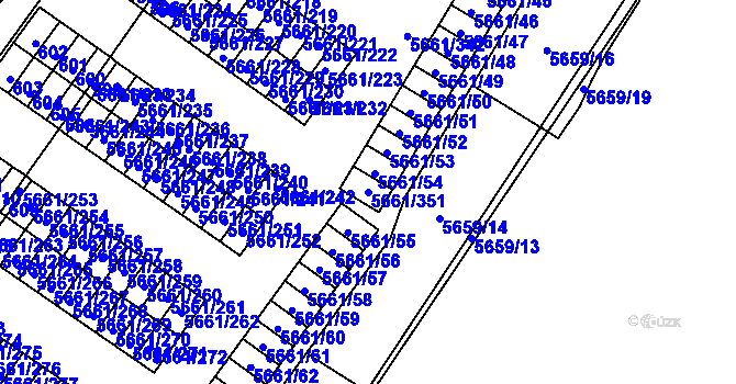 Parcela st. 5661/351 v KÚ Jihlava, Katastrální mapa