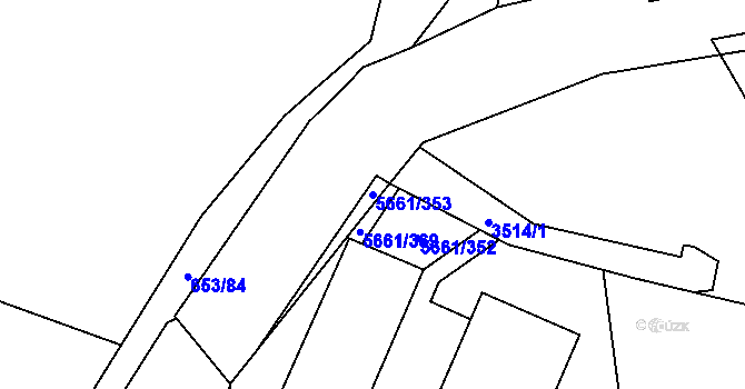 Parcela st. 5661/353 v KÚ Jihlava, Katastrální mapa