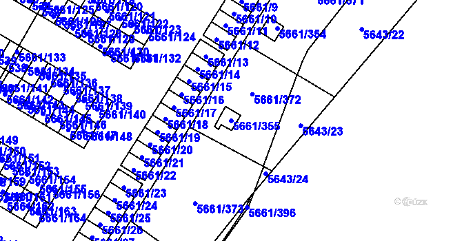 Parcela st. 5661/355 v KÚ Jihlava, Katastrální mapa