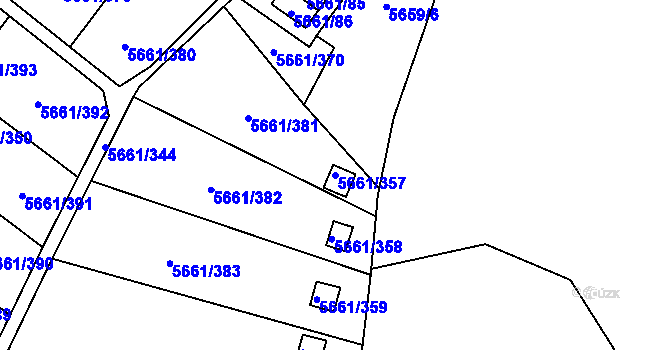 Parcela st. 5661/357 v KÚ Jihlava, Katastrální mapa