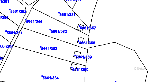 Parcela st. 5661/358 v KÚ Jihlava, Katastrální mapa