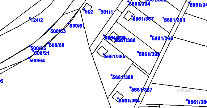 Parcela st. 5661/365 v KÚ Jihlava, Katastrální mapa