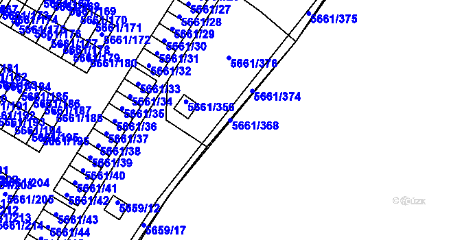Parcela st. 5661/368 v KÚ Jihlava, Katastrální mapa