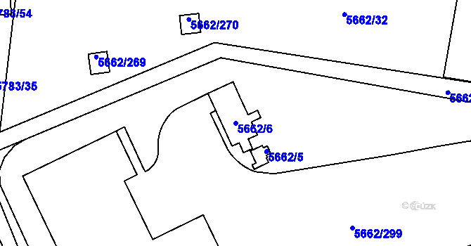 Parcela st. 5662/6 v KÚ Jihlava, Katastrální mapa