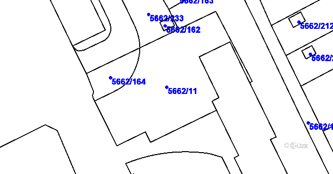 Parcela st. 5662/11 v KÚ Jihlava, Katastrální mapa