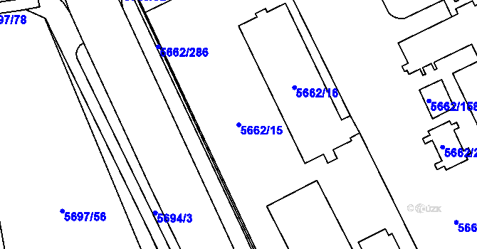 Parcela st. 5662/15 v KÚ Jihlava, Katastrální mapa