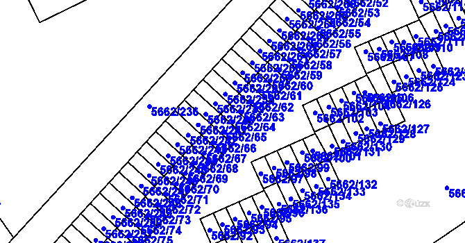 Parcela st. 5662/64 v KÚ Jihlava, Katastrální mapa