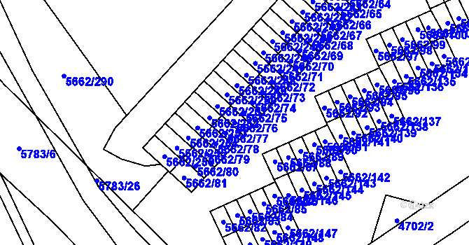 Parcela st. 5662/76 v KÚ Jihlava, Katastrální mapa