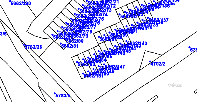 Parcela st. 5662/86 v KÚ Jihlava, Katastrální mapa