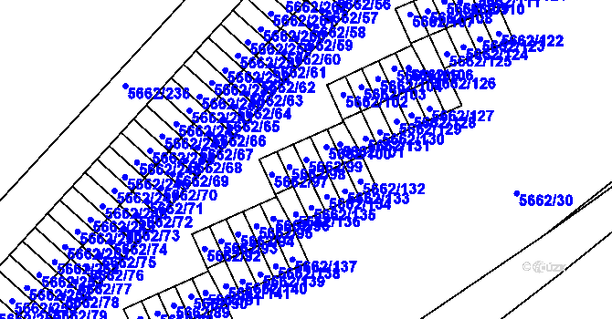 Parcela st. 5662/99 v KÚ Jihlava, Katastrální mapa