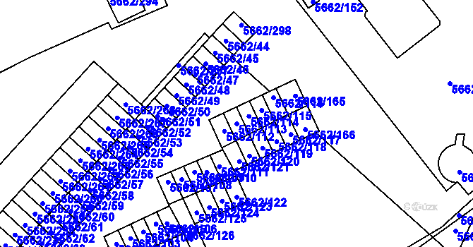 Parcela st. 5662/113 v KÚ Jihlava, Katastrální mapa