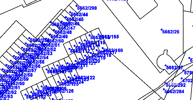 Parcela st. 5662/117 v KÚ Jihlava, Katastrální mapa