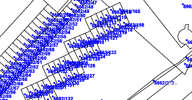 Parcela st. 5662/122 v KÚ Jihlava, Katastrální mapa