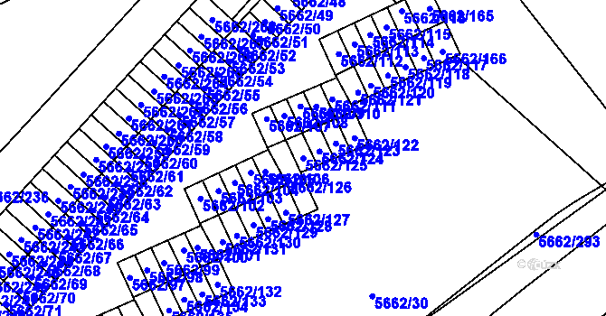 Parcela st. 5662/125 v KÚ Jihlava, Katastrální mapa