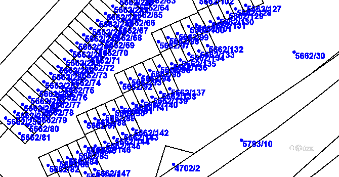 Parcela st. 5662/137 v KÚ Jihlava, Katastrální mapa