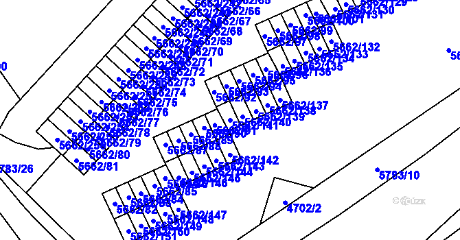 Parcela st. 5662/141 v KÚ Jihlava, Katastrální mapa