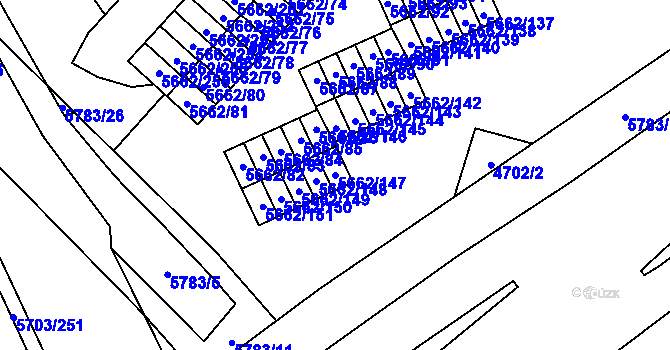Parcela st. 5662/147 v KÚ Jihlava, Katastrální mapa