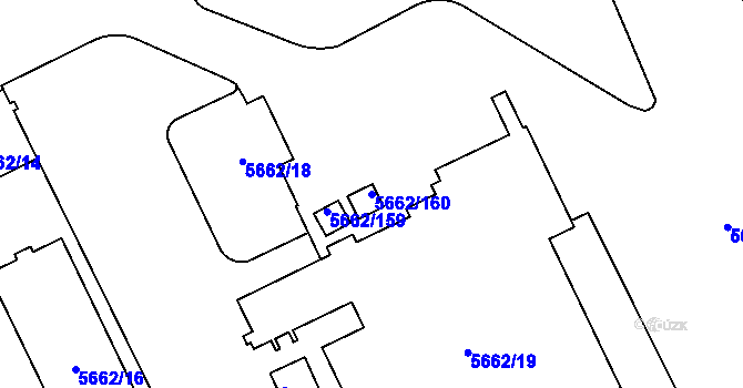 Parcela st. 5662/160 v KÚ Jihlava, Katastrální mapa