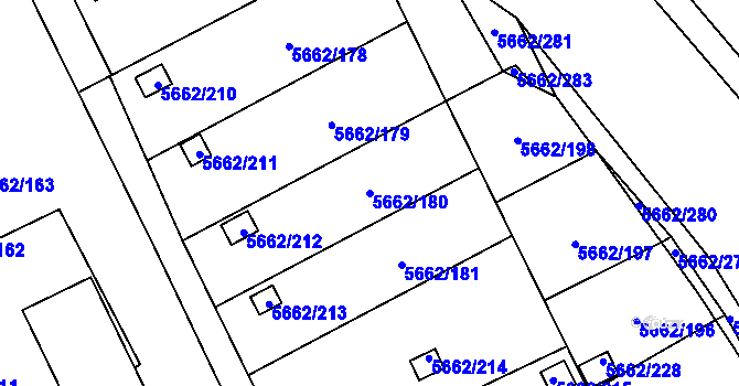 Parcela st. 5662/180 v KÚ Jihlava, Katastrální mapa
